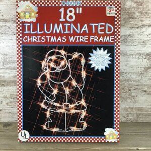 18" Illuminated Christmas Wire Frame Santa Indoor Decoration